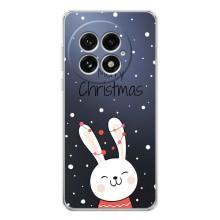 Зимні Чохли для ВанПлас 13 - прозорий фон (Різдвяний заєць)