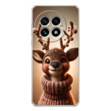 Яскравий чохол для OnePlus 13 з Зимові Оленята – Олень в светрі