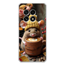 Печатный чехол «Зверята с кофе» для OnePlus 13 – Медведь с кофе