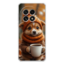 Печатный чехол «Зверята с кофе» для OnePlus 13 – Песик с кофе