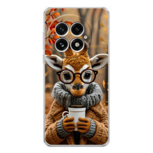 Печатный чехол «Зверята с кофе» для OnePlus 13 – Жираф с кофе