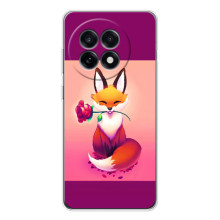 Чехлы с картинкой Лисички для OnePlus 13R (VPrint) – Лисичка с розочкой