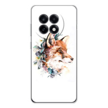 Чехлы с картинкой Лисички для OnePlus 13R (VPrint) – Лисичка в цветочках