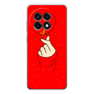 Чехлы (Знак сердечка) на OnePlus 13R – Сердце на красном