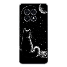 Чехол с принтом для OnePlus 13R (AlphaPrint) Модные коты (Котик и луна)