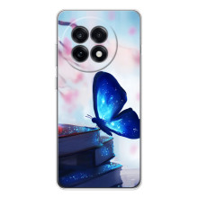 Силиконовый бампер с картинкой животных для OnePlus 13R (Бабочка синяя)