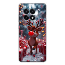 Яркий чехол для OnePlus 13R с Зимними Оленятами (Олень среди подарков)