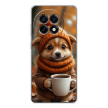 Печатный чехол «Зверята с кофе» для OnePlus 13R – Песик с кофе