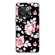 Чехлы с Цветами для OnePlus 13s (VPrint) (Цветочки на черном)