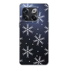 Зимние Чехлы для 13с - прозрачный фон (Белые снежинки)
