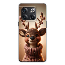 Яркий чехол для OnePlus 13s с Зимними Оленятами – Олень в свитере