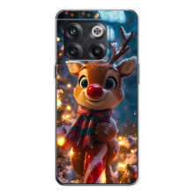 Яркий чехол для OnePlus 13s с Зимними Оленятами – Олень в шарфе