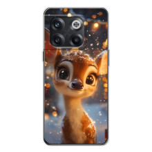 Яркий чехол для OnePlus 13s с Зимними Оленятами – Оленёнок среди гирлянд