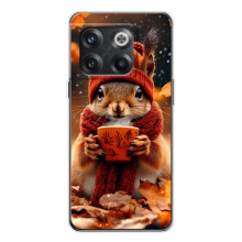 Печатный чехол «Зверята с кофе» для OnePlus 13s – Белка с кофе
