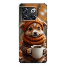 Печатный чехол «Зверята с кофе» для OnePlus 13s – Песик с кофе