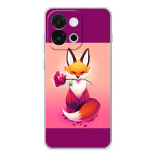 Чохли з картинкою Лисичка для OnePlus 13T (VPrint) – Лиса з трояндою