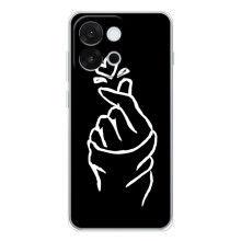 Чехлы (Знак сердечка) на OnePlus 13T (Сердце на черном)