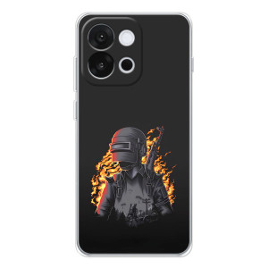 Силиконовый чехол с картинкой "Герой Pubg" на OnePlus 13T – В огне