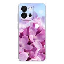 Силиконовый бампер с принтом (цветочки) на 13Т (Сиреневые цветы)