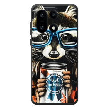 Чехол с принтом для OnoПлюс 15 - (Прикольные) (AlphaPrint) – Енот с банкой