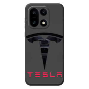 Силиконовый бампер с картинкой машины на OnePlus 15 (Logo TESLA)