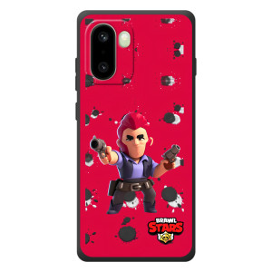 Бампер (ТПУ) с принтом Brawl Stars на наверное вскоре Надо понимать, что это модель телефона OnePlus чёрт ее паритель (Кольт на красном)