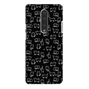 Чехол на тематику: Коты для OnePlus 7 Pro (Котики на черном)