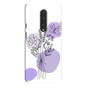 Силиконовый чехол с принтом в цветах на OnePlus 7 Pro
