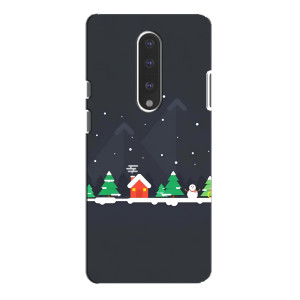 Силиконовый бампер на рождество для OnePlus 7 Pro (Город зимний)