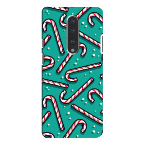 Силиконовый бампер на рождество для OnePlus 7 Pro (Леденцы)