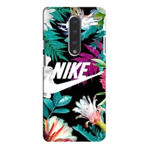 Силиконовый Чехол на OnePlus 7 Pro с картинкой Nike (Цветочный Nike)