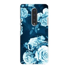 Чехлы (ART) Цветы на OnePlus 7 (VPrint) (Голубые Бутоны)