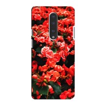 Чехлы с Цветами для OnePlus 7 (VPrint) (Цветы красные)