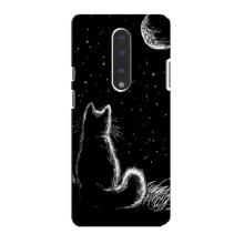 Чехол с принтом для OnePlus 7 (AlphaPrint) Модные коты – Котик и луна