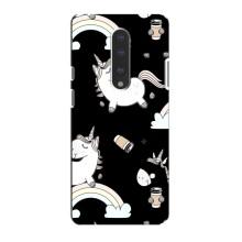 Чехол Unicorn на OnePlus 7 (Единорог с кофе)