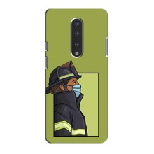 Силиконовый бампер (Работники) на OnePlus 7 (Пожарник)