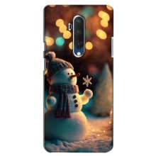 Чехлы на Новый Год OnePlus 7T Pro – Снеговик праздничный