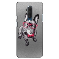 Чехол (ТПУ) Милые собачки для OnePlus 7T Pro (Бульдог в очках)