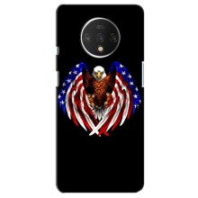 Чехол Флаг USA для OnePlus 7T (Крылья США)