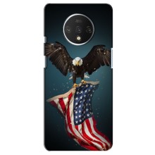 Чехол Флаг USA для OnePlus 7T (Орел и флаг)