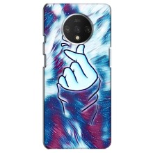 Чехол с принтом для OnePlus 7T (AlphaPrint - Знак сердечка) – Радужное сердце