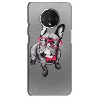 Чехол (ТПУ) Милые собачки для OnePlus 7T (Бульдог в очках)