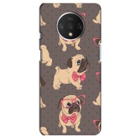 Чехол (ТПУ) Милые собачки для OnePlus 7T (Собачки Мопсики)
