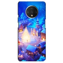 Рождественские Чехлы для OnePlus 7T (VPrint) (Рождественский город)