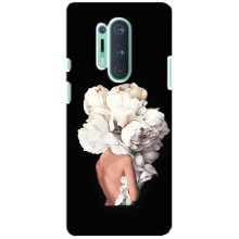 Чехлы (ART) Цветы на OnePlus 8 Pro (VPrint) (Белые цветы)