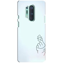 Чохол (Знак сердечка) для OnePlus 8 Pro (Сердечко на блакитному)