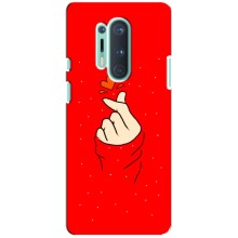 Чехлы (Знак сердечка) на OnePlus 8 Pro (Сердце на красном)