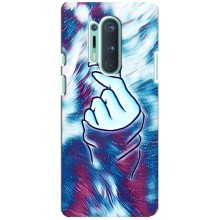 Чехол с принтом для OnePlus 8 Pro (AlphaPrint - Знак сердечка) – Радужное сердце