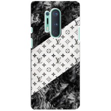 Чехол Стиль Louis Vuitton на OnePlus 8 Pro – LV на белом