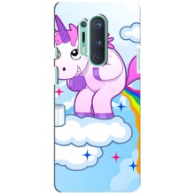 Чехол Unicorn на OnePlus 8 Pro – Радуга единорожка